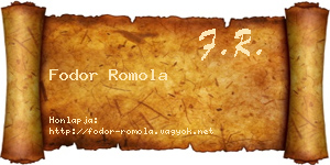 Fodor Romola névjegykártya
