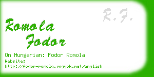 romola fodor business card